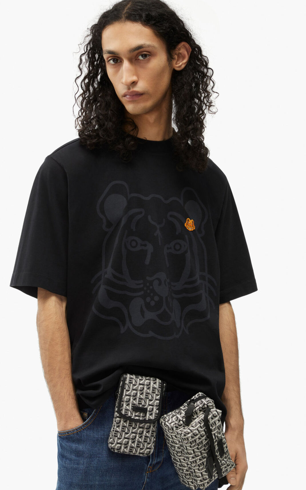 Kenzo K 虎 oversized Tシャツ メンズ 黒 - FOXMVN570